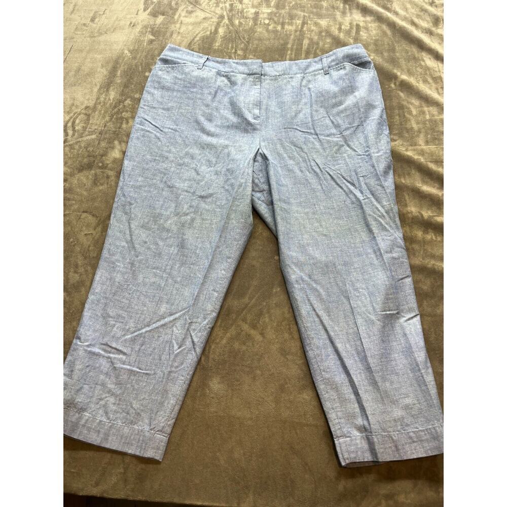 Talbots 16 Woman's Petite Light Blue The Perfect Crop Pant 16P